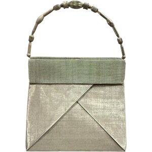 Rare Bo's Art Studio LA Silver Metallic Architectural Handbag — Wearable Art Bag